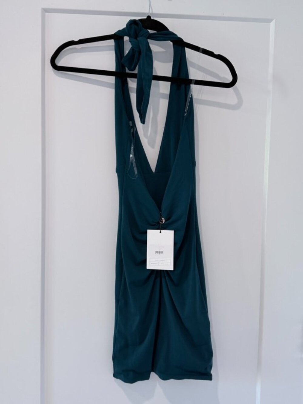New With Tags Nookie Illegal Halter Mini Dress, Teal, S